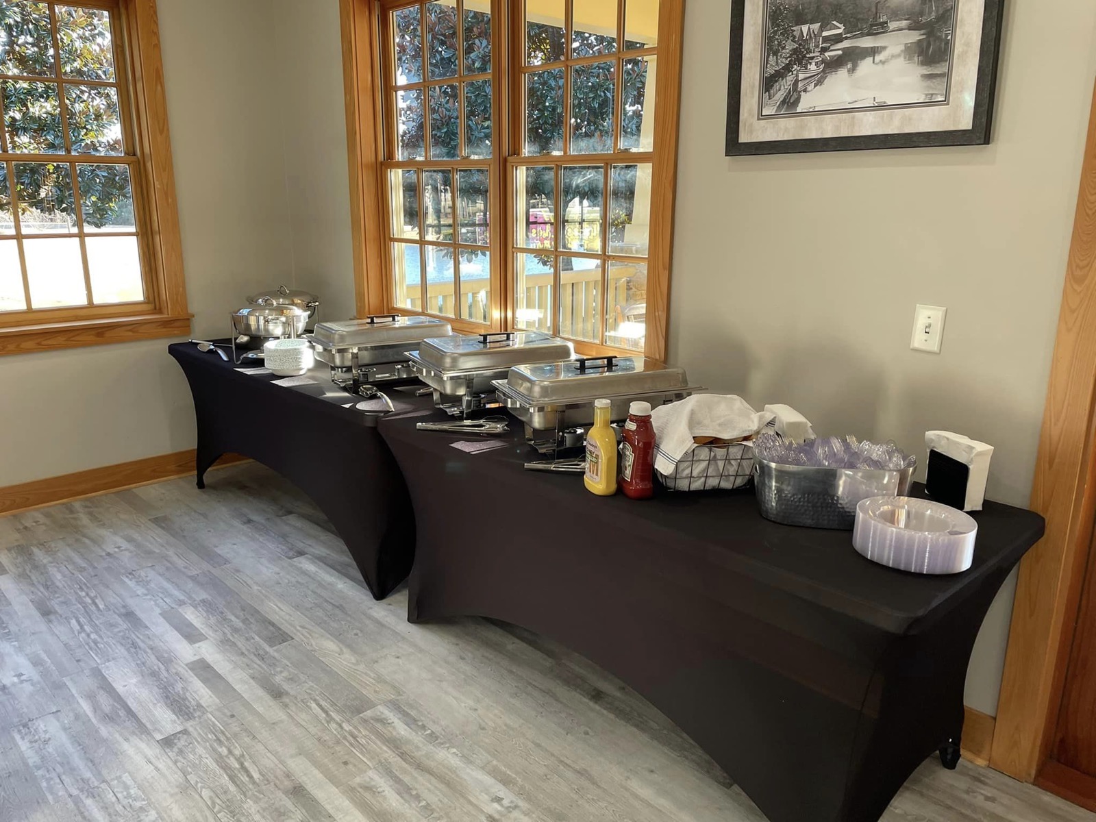 Catering setup for a private event